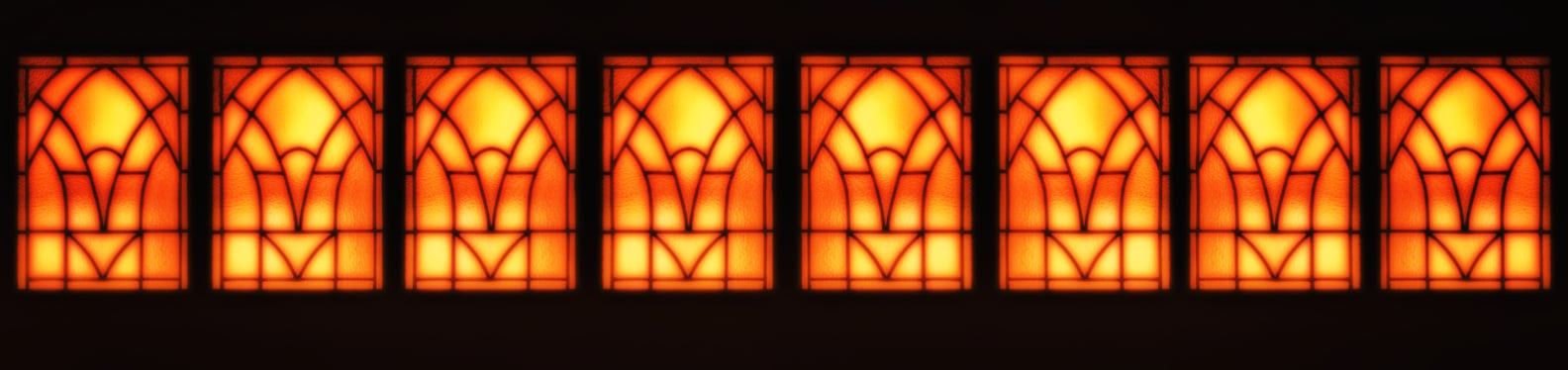 Blurred Door windows with tracery